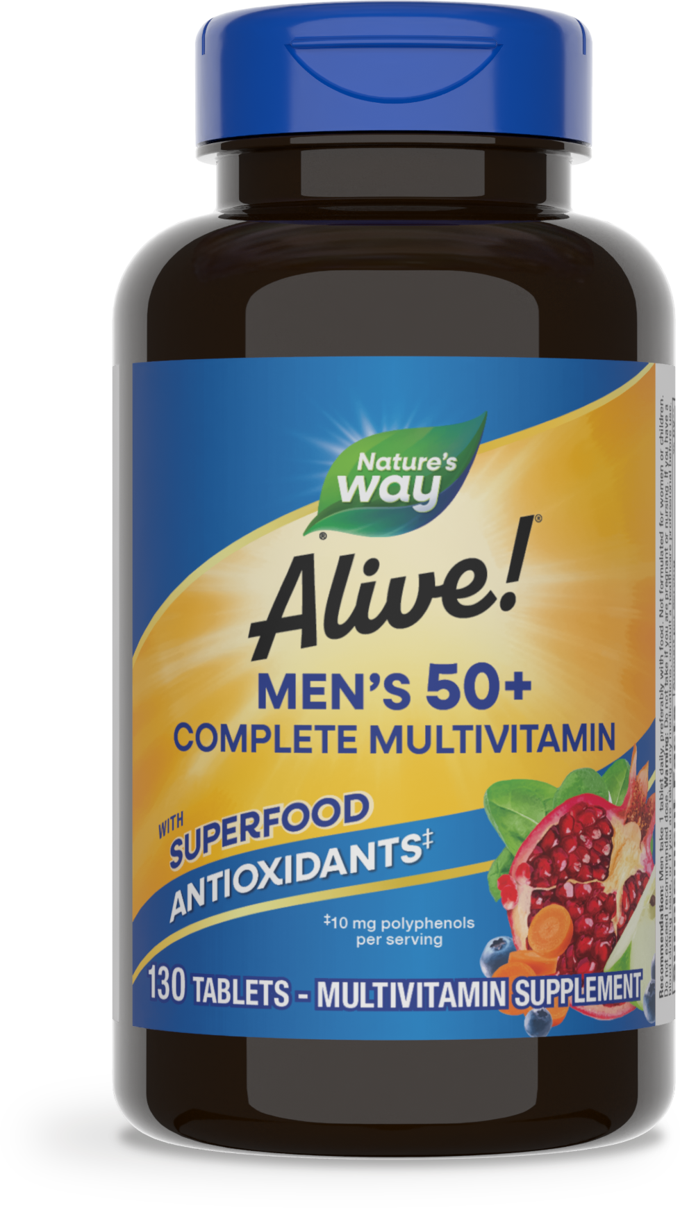 <{%PRIMARY_14283%}>Nature's Way® | Alive! Men's 50+ Complete Multivitamin, 130 tablets