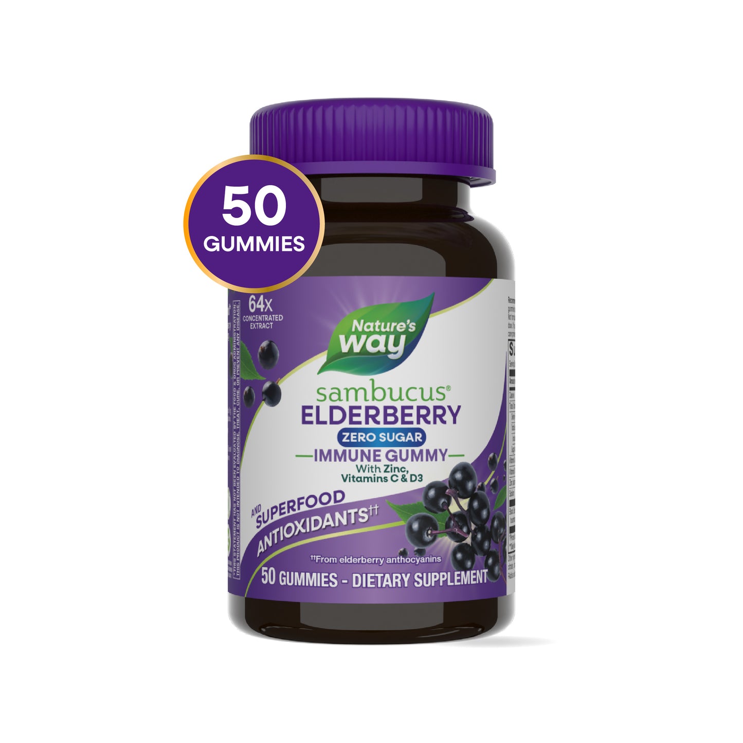 <{%MAIN6_14616%}>Nature's Way® | Sambucus Elderberry Zero Sugar Immune Gummy