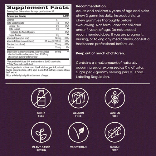 Nature's Way® | Sambucus Elderberry Zero Sugar Immune Gummy Sku:14617