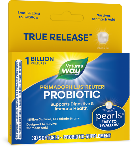 <{%PRIMARY_15752E%}>Nature's Way® | Primadophilus Reuteri Pearls Probiotics, 30 softgels