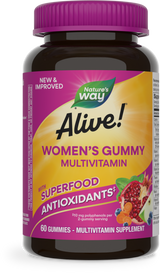 <{%PRIMARY_15903%}>Nature's Way® | Alive! Women's Gummy Multivitamin, 60 gummies, Mixed Berry