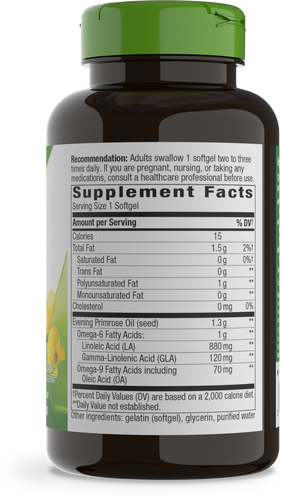 Nature's Way® | Evening Primrose Cold-Pressed Oil - right side of pack Sku:15418