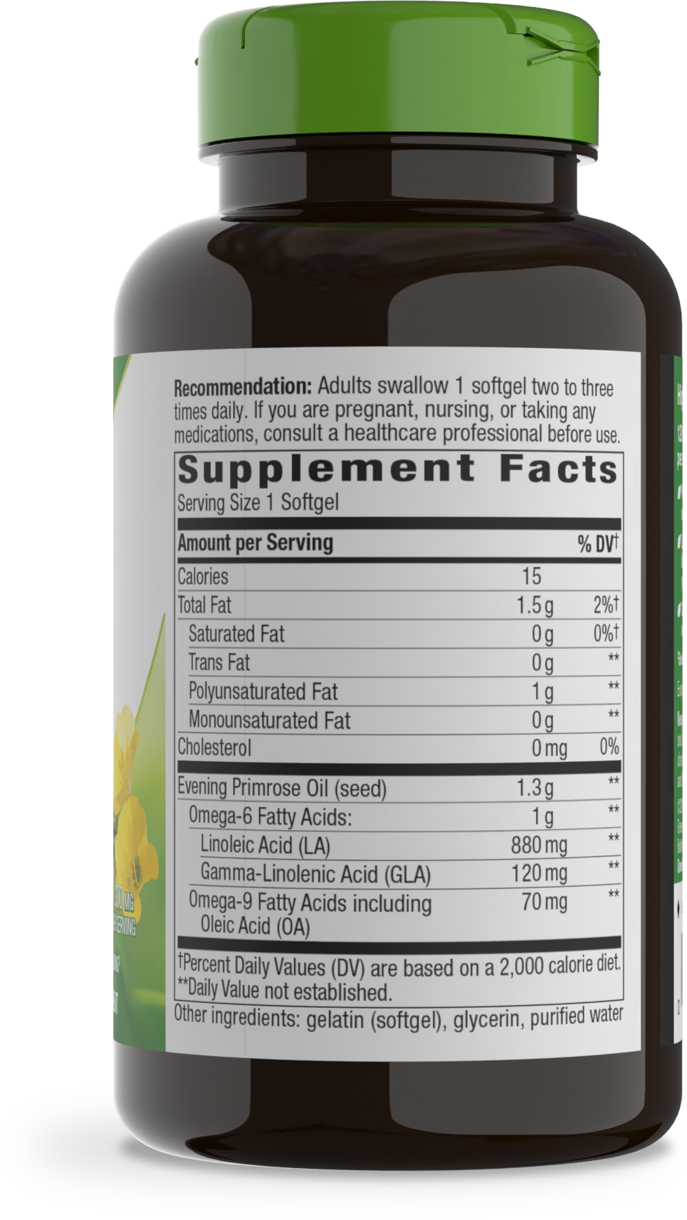 <{%360IMAGE1_15418%}>Nature's Way® | Evening Primrose Cold-Pressed Oil - right side of pack