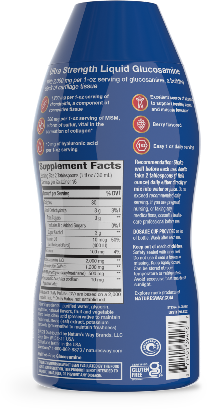 <{%360IMAGE1_ST1394%}>Nature's Way® | Joint Movement Glucosamine - right side of pack