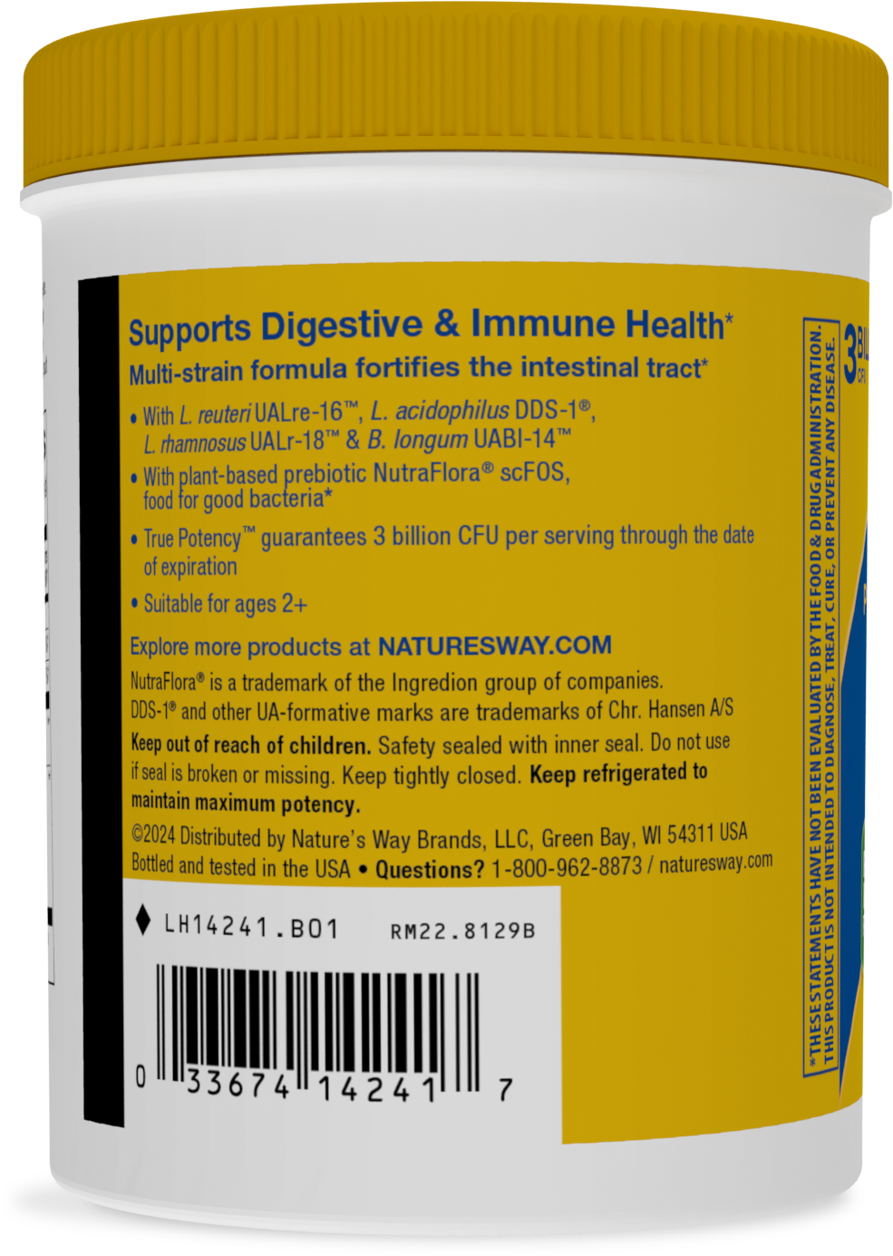 <{%360IMAGE2_14241%}>Nature's Way® | Primadophilus Reuteri Probiotic Powder - left side of pack