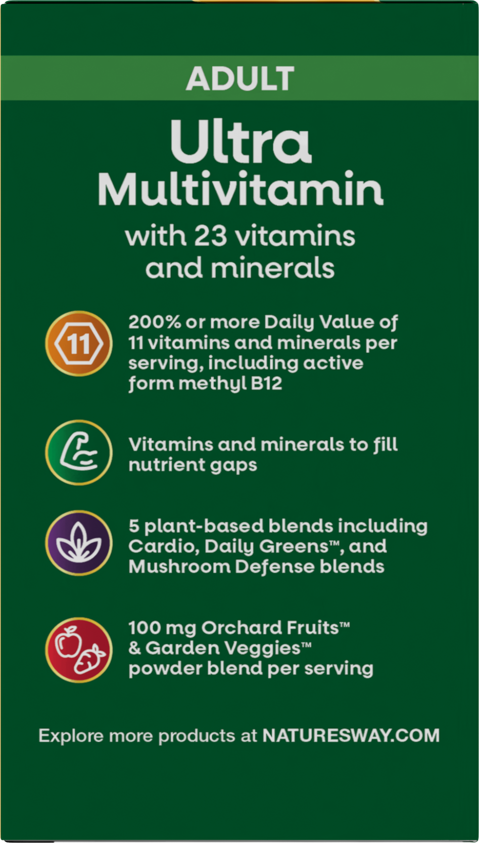 <{%360IMAGE3_15679%}>Nature's Way® | Alive! Adult Ultra Multivitamin - left side of pack
