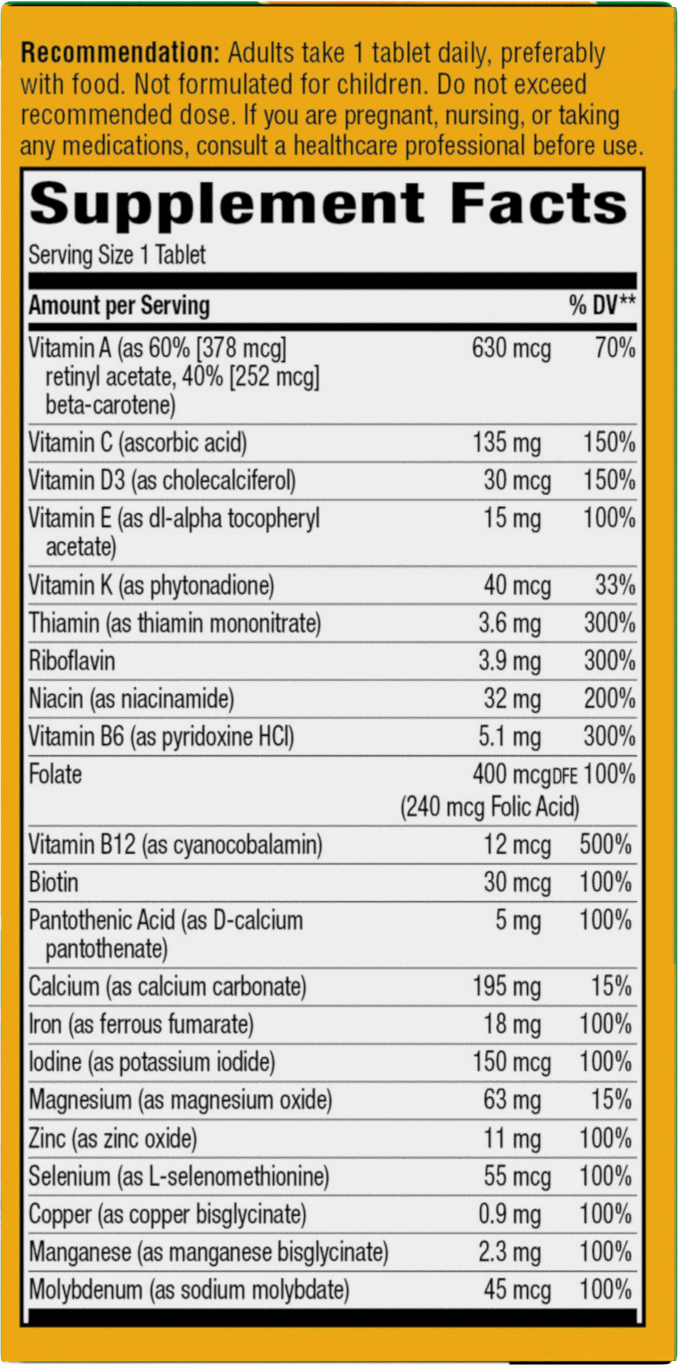 <{%360IMAGE1_60192%}>Nature's Way® | Alive! Adult Complete Multivitamin - right side of pack