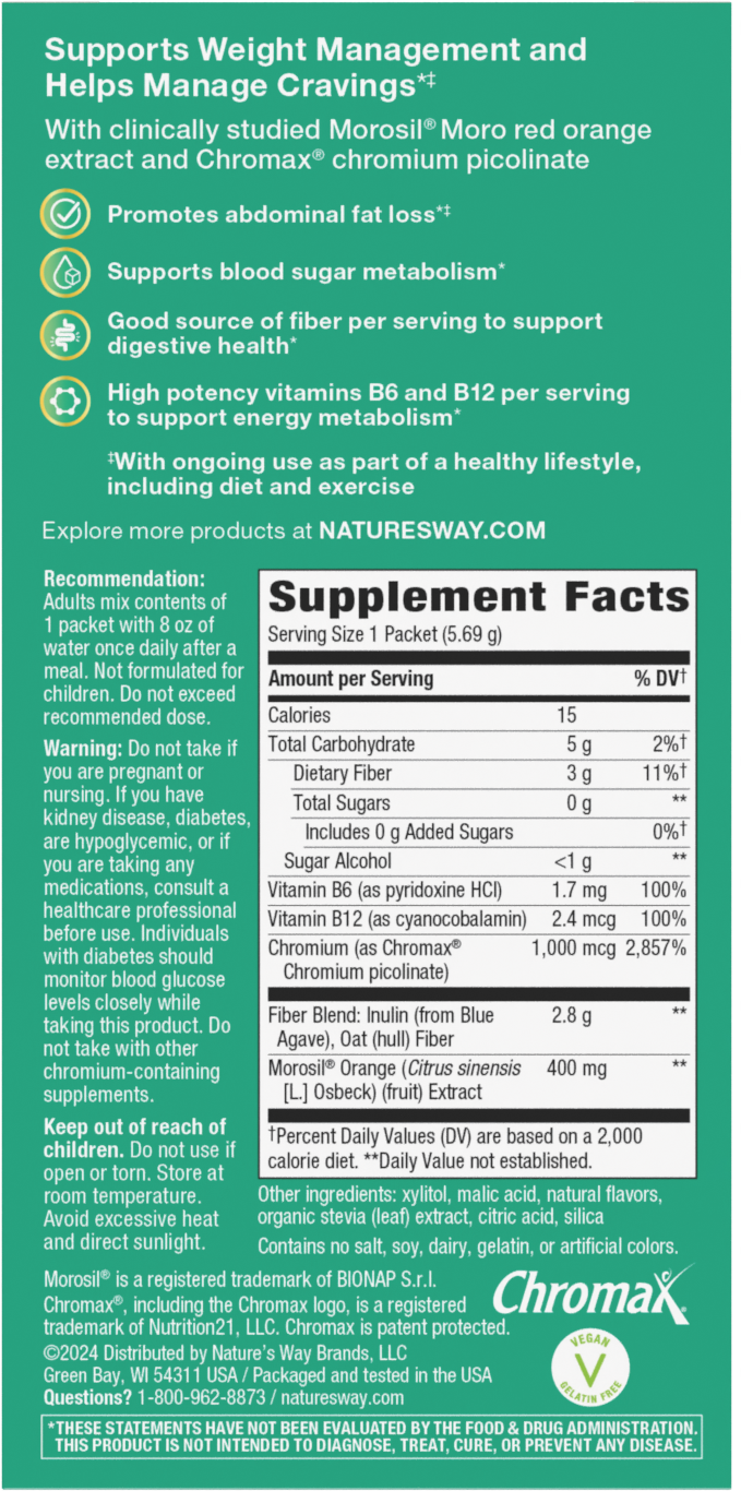 <{%360IMAGE4_14984%}>Nature's Way® | Weight Manager Drink Mix - back of pack