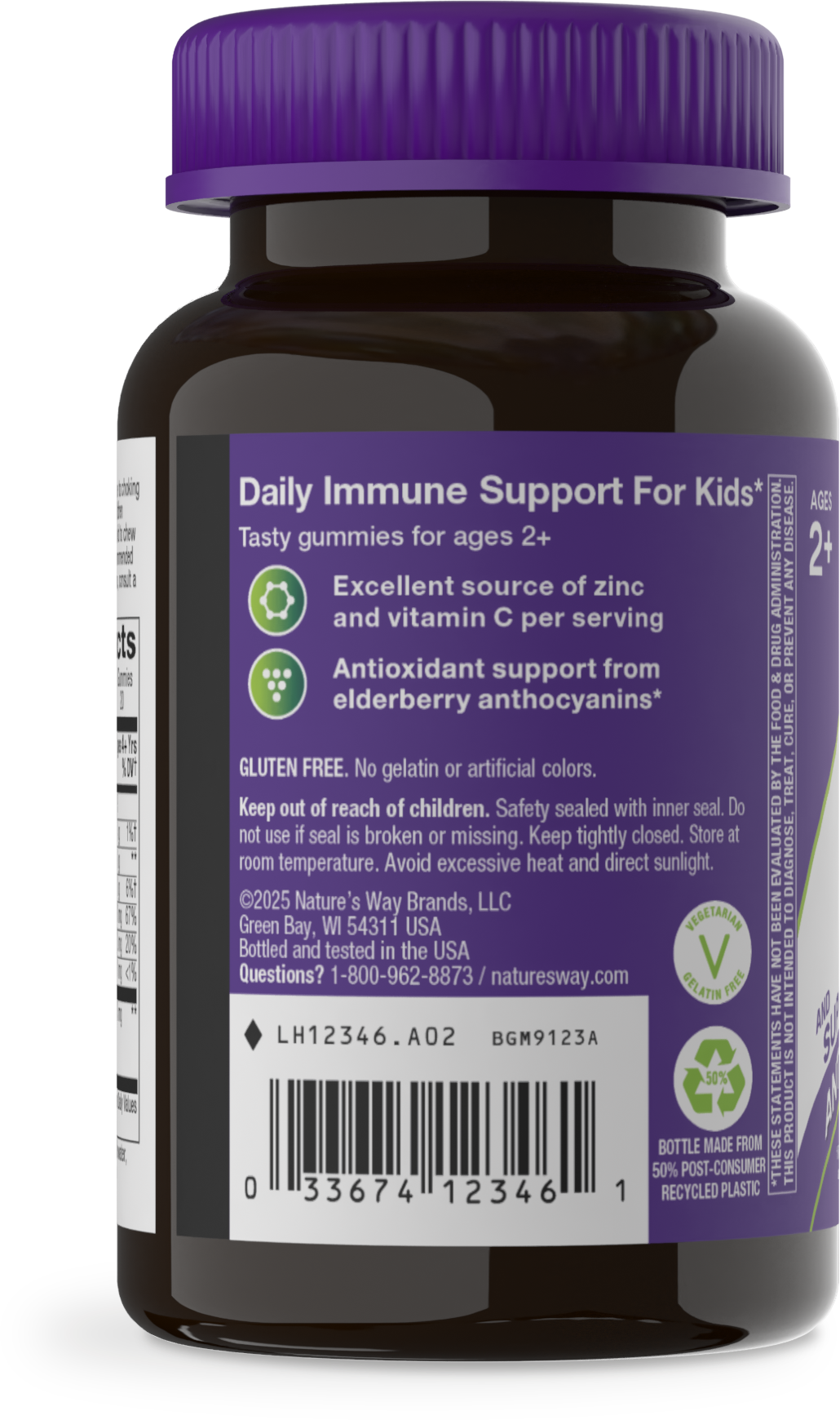 <{%360IMAGE2_12346%}>Nature's Way® | Sambucus Kids Elderberry Immune Gummies - left side of pack