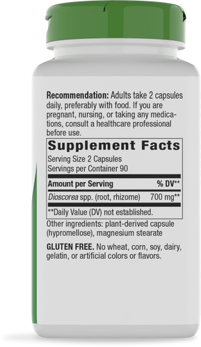 Nature's Way® | Wild Yam Root - right side of pack Sku:15350