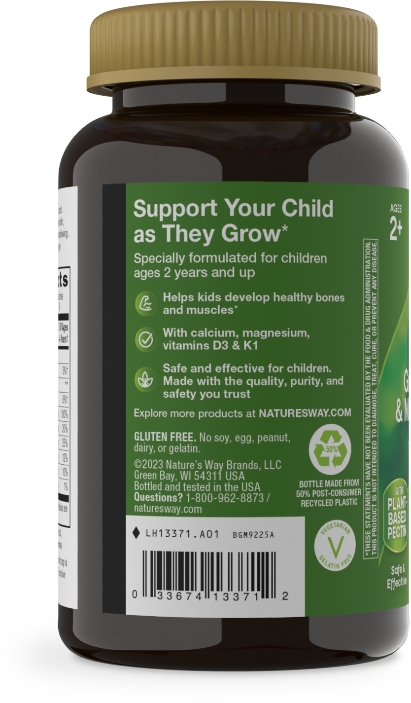<{%360IMAGE2_13371%}>Nature's Way® | Kids Growing Bones & Muscles Gummies - left side of pack