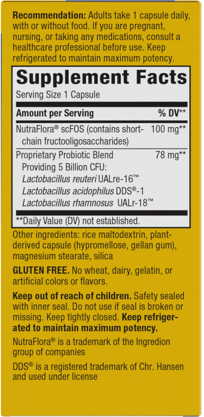 <{%360IMAGE4_15024%}>Nature's Way® | Primadophilus Reuteri Probiotics - right side of pack