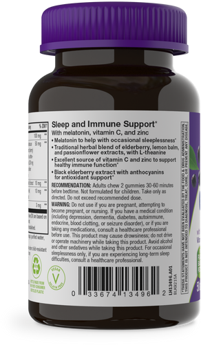 Nature's Way® | Sambucus Sleep & Immune Gummies - left side of pack Sku:13496