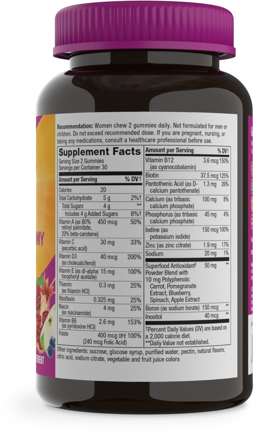 <{%360IMAGE1_15903%}>Nature's Way® | Alive! Women's Gummy Multivitamin - right side of pack