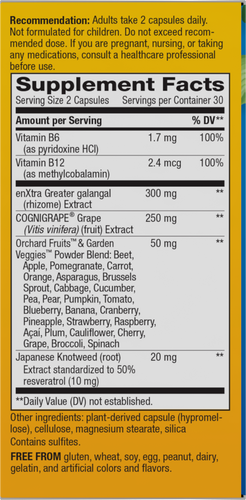 Nature's Way® | Alive! Cognitive - right side of pack Sku:15934