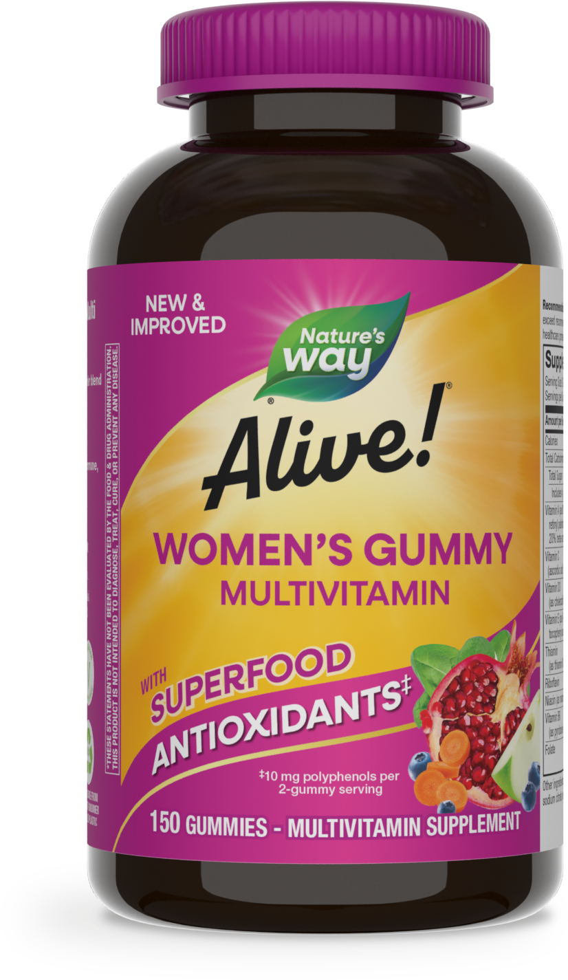 <{%PRIMARY_14069%}>Nature's Way® | Alive! Women's Gummy Multivitamin, 150 gummies, Mixed Berry