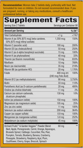 Nature's Way® | Alive! Women's 50+ Ultra Minis Multivitamin - right side of pack Sku:15974