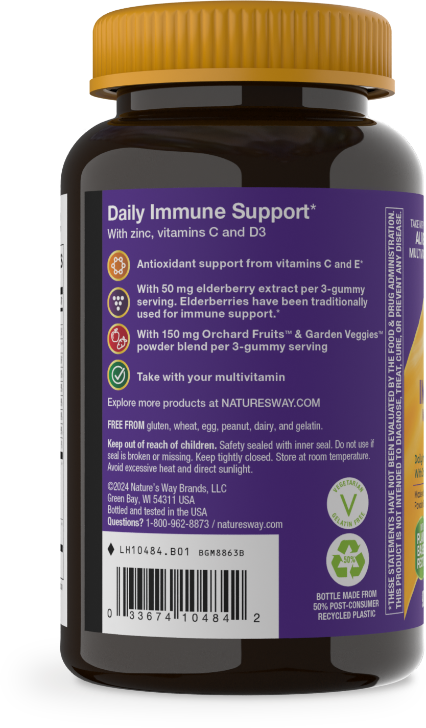 <{%360IMAGE2_10484%}>Nature's Way® | Alive! Immune Gummy With Elderberry Extract - left side of pack