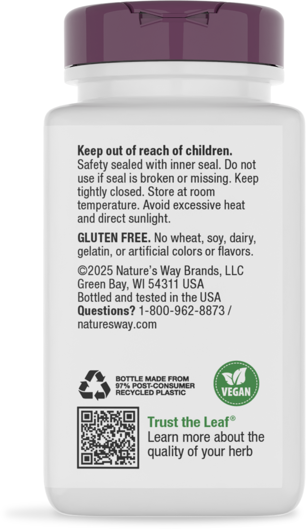 <{%360IMAGE3_64000%}>Nature's Way® | Olive Leaf Standardized Extract - back of pack