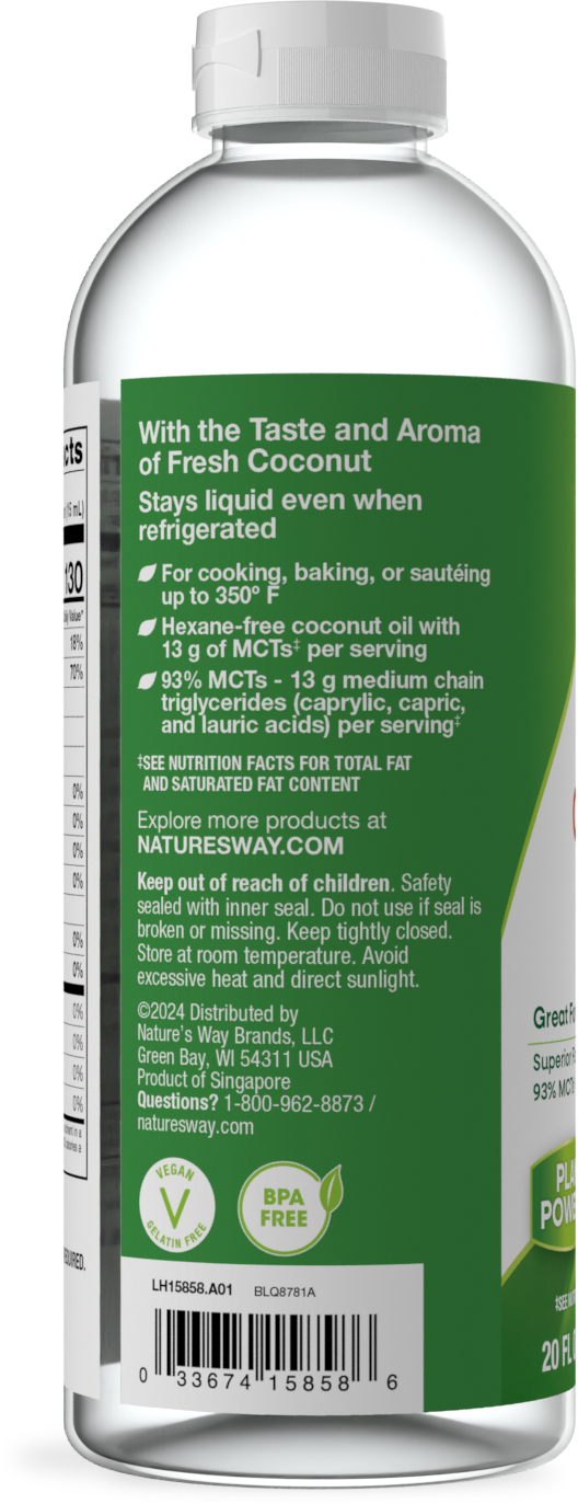 <{%360IMAGE4_15858%}>Nature's Way® | Liquid Coconut Oil - left side of pack