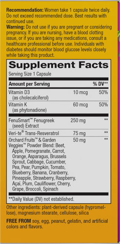 Nature's Way® | Alive! Menopause - right side of pack Sku:15936