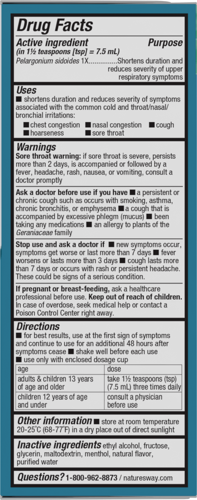 <{%360IMAGE7_15272%}>Nature's Way® | Umcka Cold Relief Syrup - right side of pack