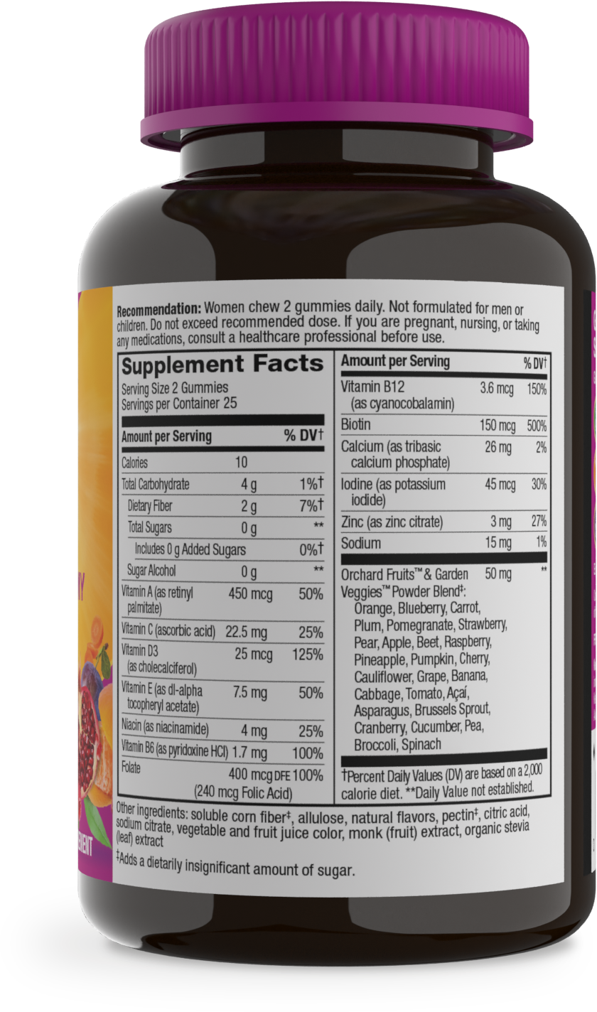 <{%360IMAGE1_14618%}>Nature's Way® | Alive! Zero Sugar Women's Gummy Multivitamin - right side of pack