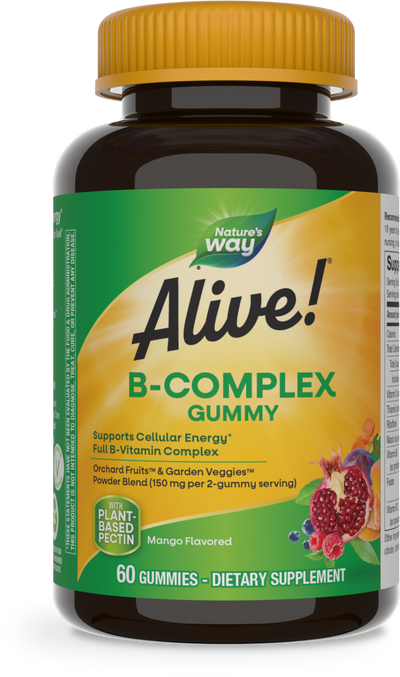 <{%PRIMARY_10483%}>Nature's Way® | Alive! B-Complex Gummies, 60 gummies, Mango