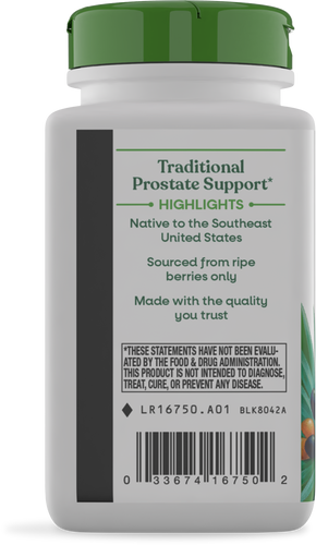 Nature's Way® | Saw Palmetto Berries - left side of pack Sku:16750