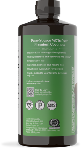 Nature's Way® | Organic MCT Oil - left side of pack Sku:11772