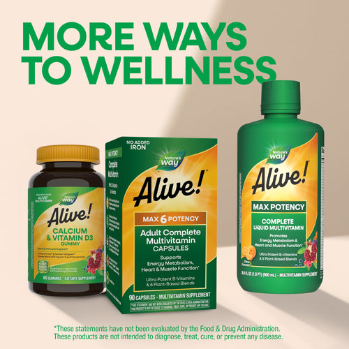 Nature's Way® | Alive! Max6 Potency Adult Complete Multivitamin-No Added Iron Sku:15709