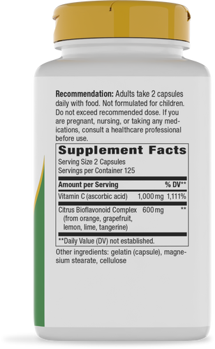 Nature's Way® | Vitamin C with Bioflavonoids - right side of pack Sku:40331