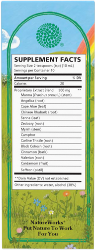 Nature's Way® | NatureWorks Swedish Bitters - back of pack Sku:10020100