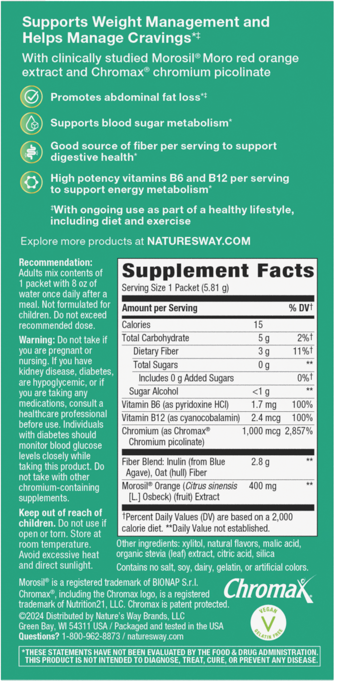 <{%360IMAGE7_14987%}>Nature's Way® | Weight Manager Drink Mix - back of pack