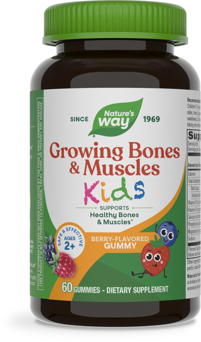<{%PRIMARY_13371%}>Nature's Way® | Kids Growing Bones & Muscles Gummies, 60 gummies, Wildberry