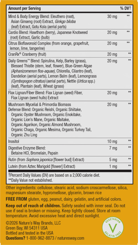 Nature's Way® | Alive! Women's 50+ Ultra Minis Multivitamin - back of pack Sku:15974