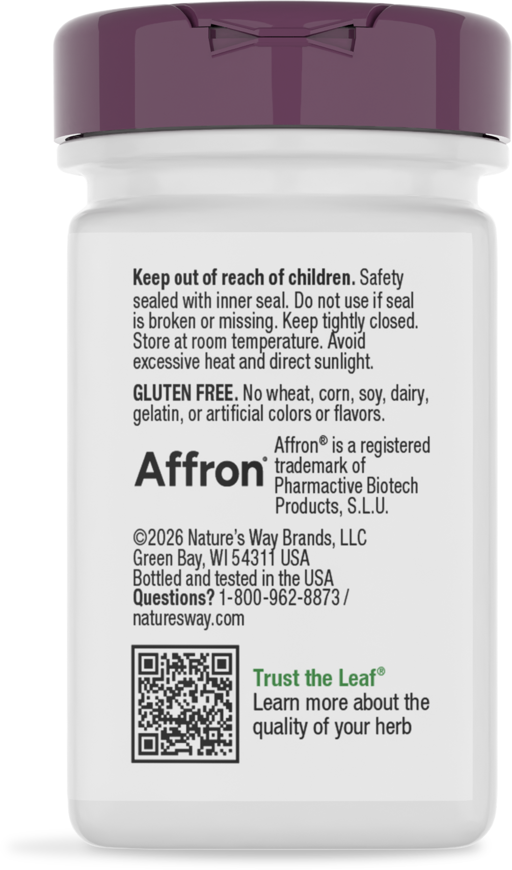 <{%360IMAGE3_16081%}>Nature's Way® | Saffron - back of pack