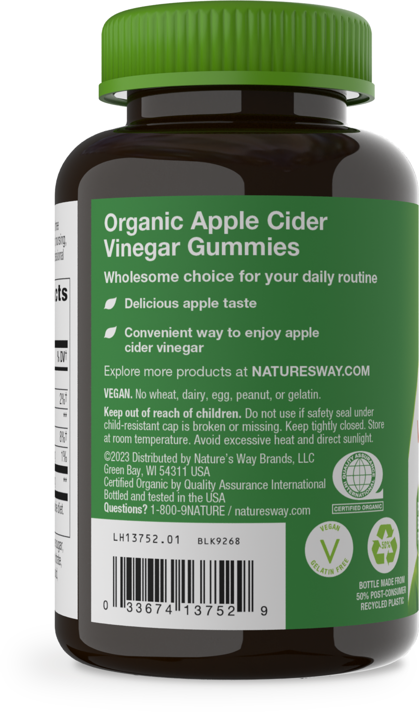 <{%360IMAGE2_13752%}>Nature's Way® | Organic Apple Cider Vinegar Gummies - left side of pack