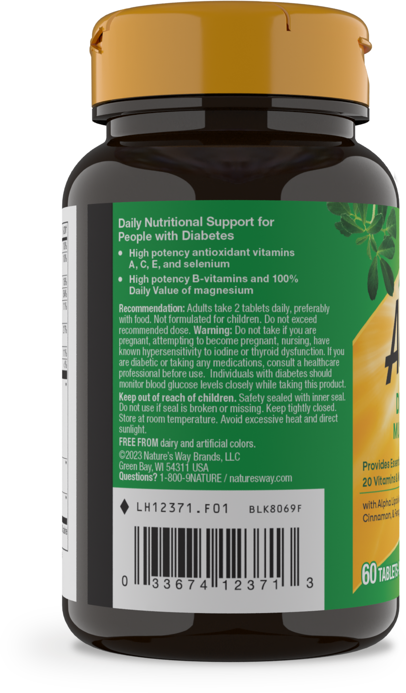 <{%360IMAGE2_12371%}>Nature's Way® | Alive! Diabetic Multivitamin - left side of pack