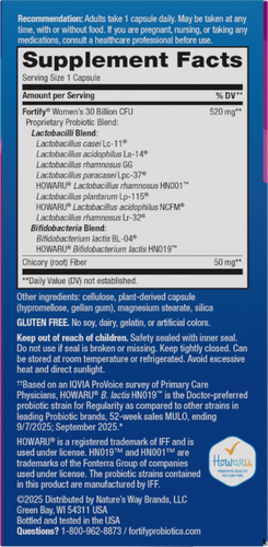 Nature's Way® | Fortify Women's Daily Pre+Probiotic - right side of pack Sku:10295