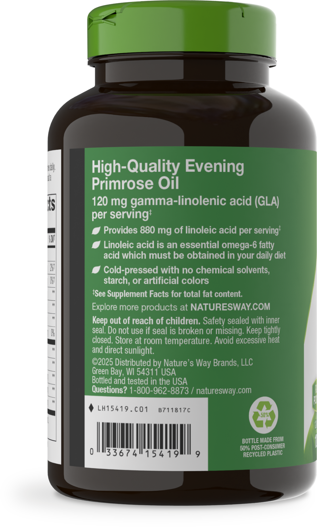 <{%360IMAGE4_15419%}>Nature's Way® | Evening Primrose Cold-Pressed Oil - left side of pack