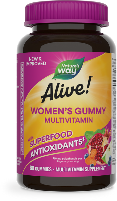 <{%PRIMARY_15903%}>Nature's Way® | Alive! Women's Gummy Multivitamin, 60 gummies, Mixed Berry