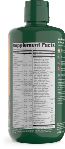 Nature's Way® | Alive! Max Potency Complete Liquid Multivitamin - right side of pack Sku:15395