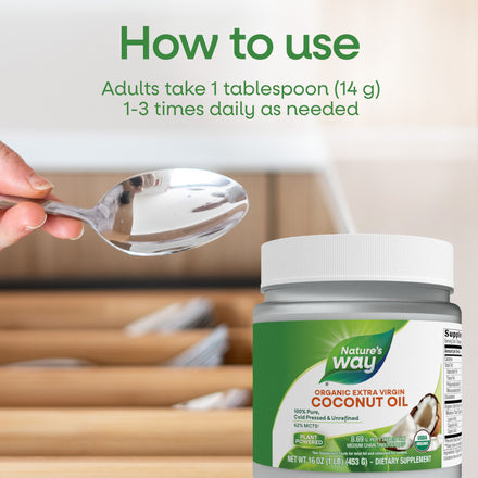 Organic Extra Virgin Coconut Oil Supplement Facts