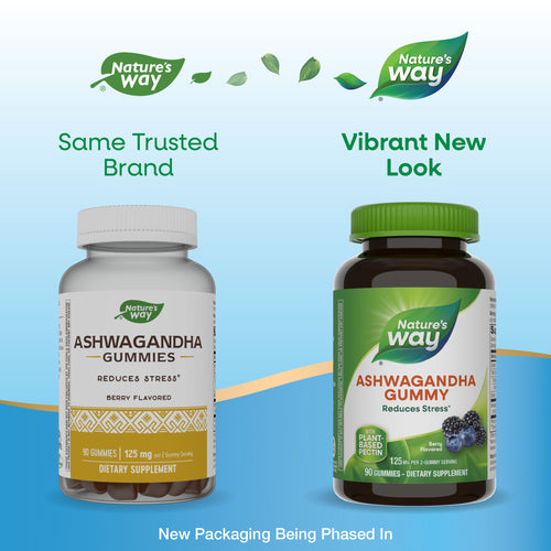 Nature's Way® | Ashwagandha Gummies - package updates old to new Sku:13983