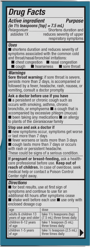 Nature's Way® | Umcka Cold Relief Syrup - right side of pack Sku:15793