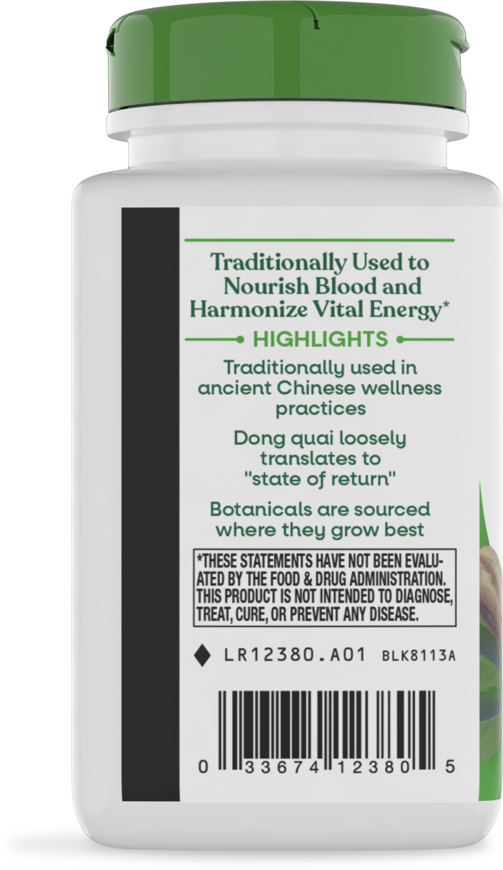 <{%360IMAGE2_12380%}>Nature's Way® | Dong Quai Root - left side of pack