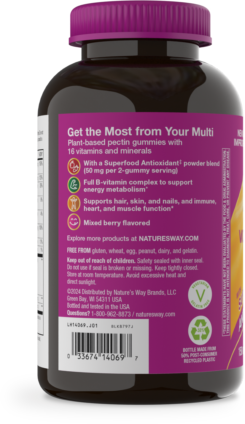 <{%360IMAGE7_14069%}>Nature's Way® | Alive! Women's Gummy Multivitamin - left side of pack