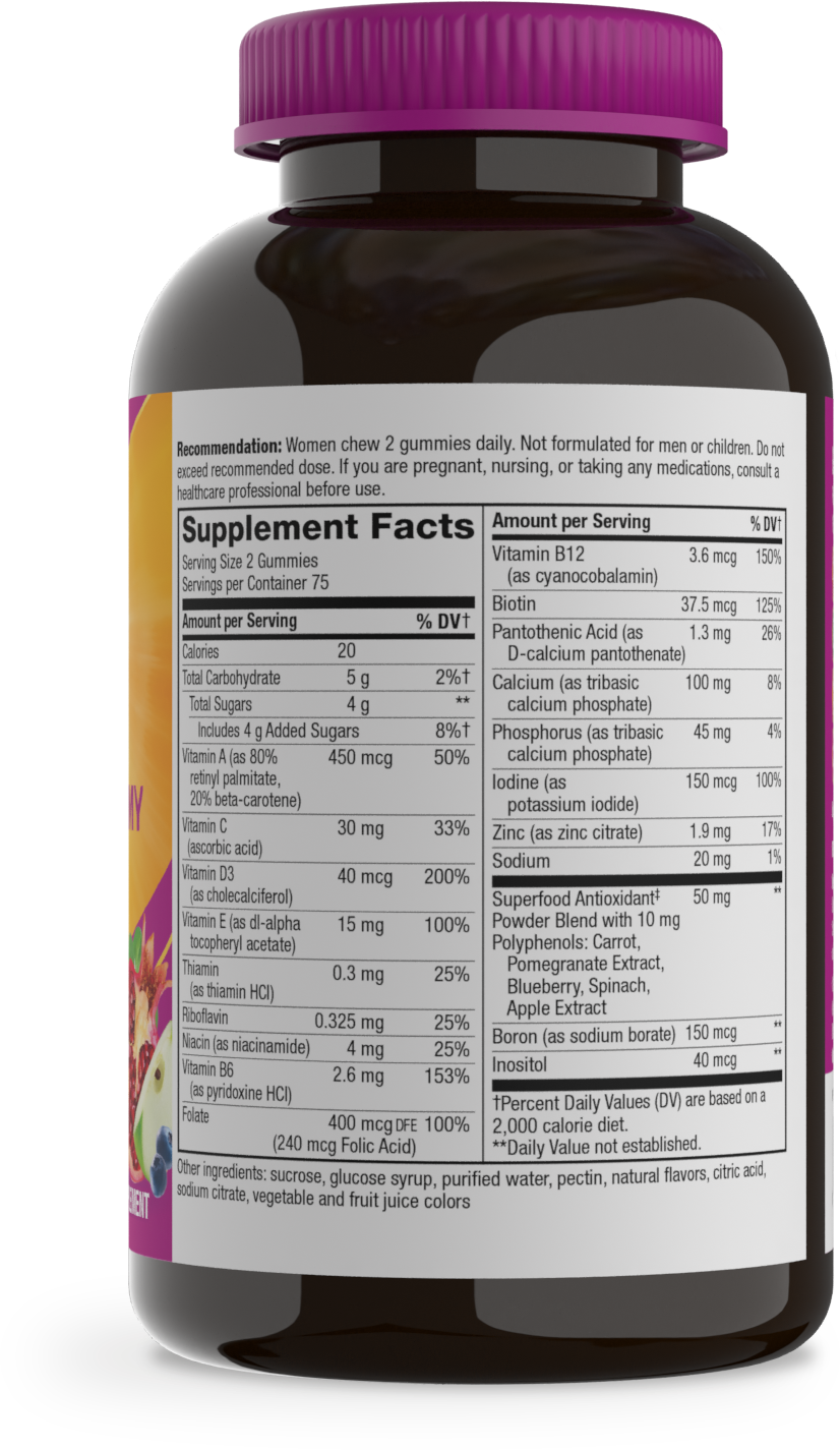 <{%360IMAGE6_14069%}>Nature's Way® | Alive! Women's Gummy Multivitamin - right side of pack