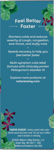 Nature's Way® | Umcka Cold Relief Syrup - left side of pack Sku:15793